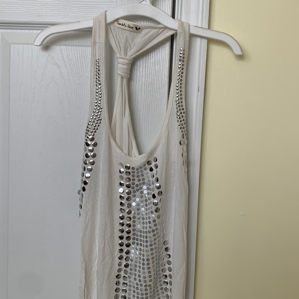 Double zero tank w/ silver sequins